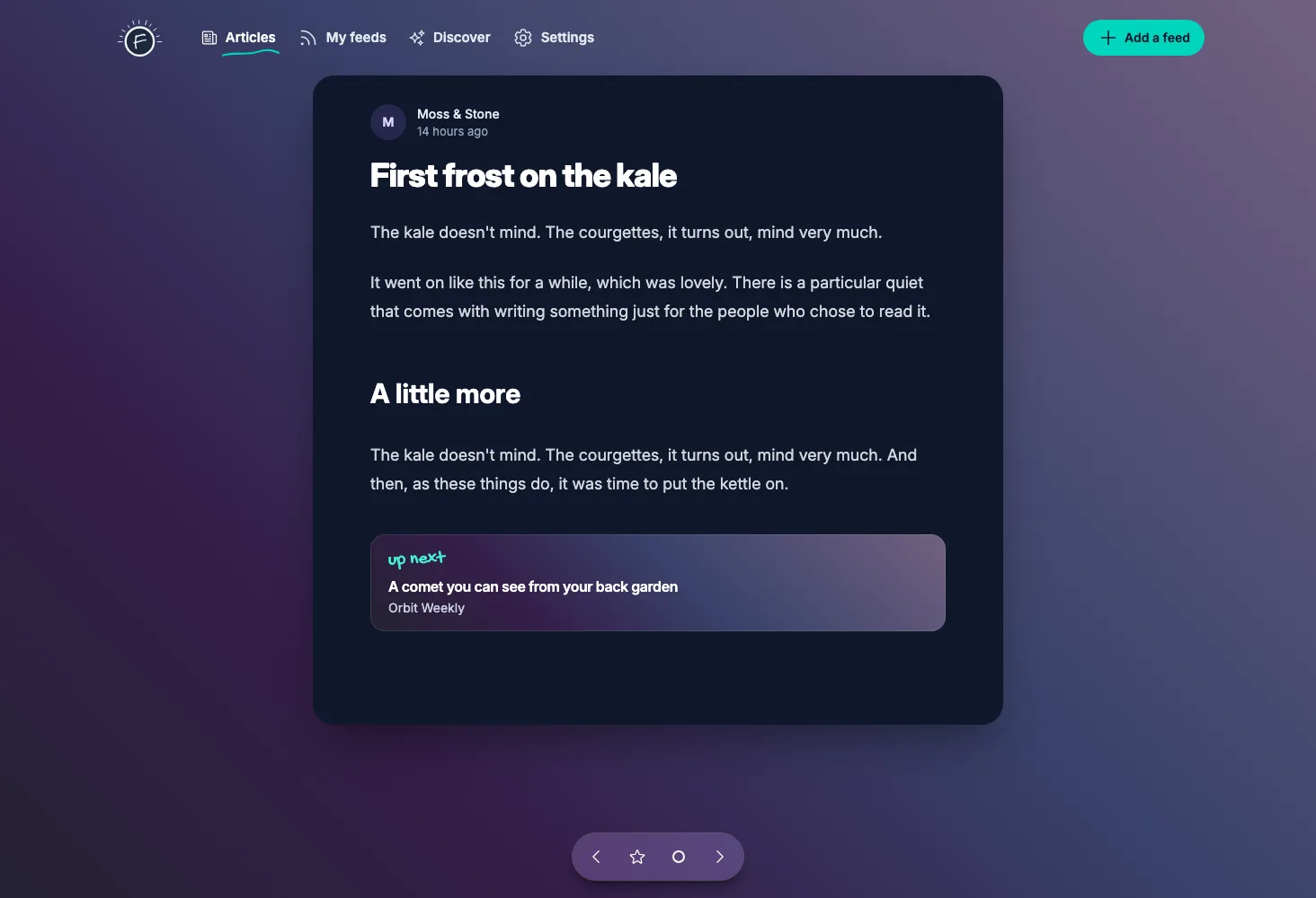 An article open in the Feedgrab reader